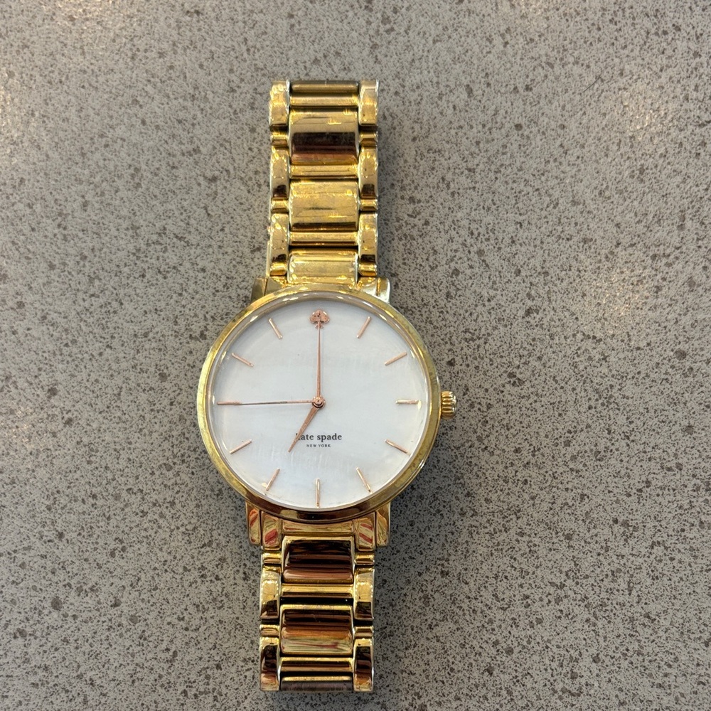 Kate Spade Gold-Tone Watch with White Dial